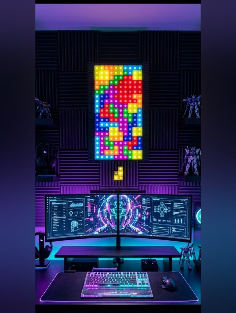 Awesome TETRIS Pixel Changeable Light 🩵 🩷 ♥️ 💛 💜